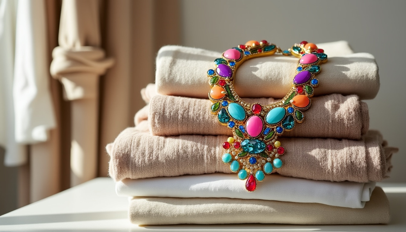 Bijou coloré : l&rsquo;associer à une garde-robe neutre